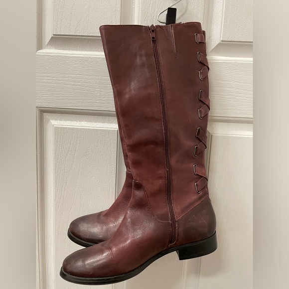 Arturo Chiang Knee High Riding Boots Size 10M Burgundy 16” - Picture 8 of 11